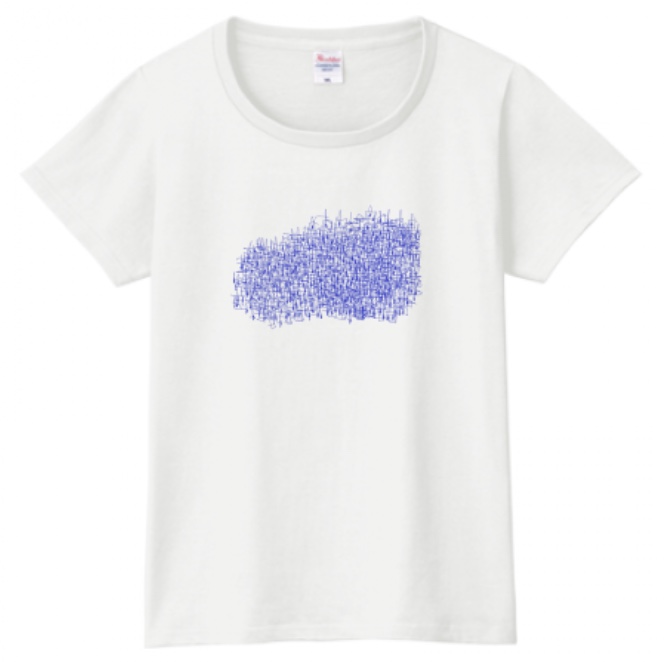 Tシャツ 白地に青線 メンズ・レディース サイズ各S/M/L 3,000円